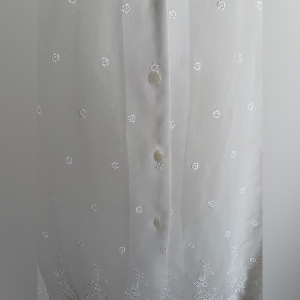 Victoria Halley Classic White Embroidered women’s blouse 2xL summer travel flora - Picture 5 of 11